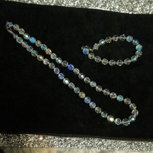 Vintage AB Crystal Necklace Set